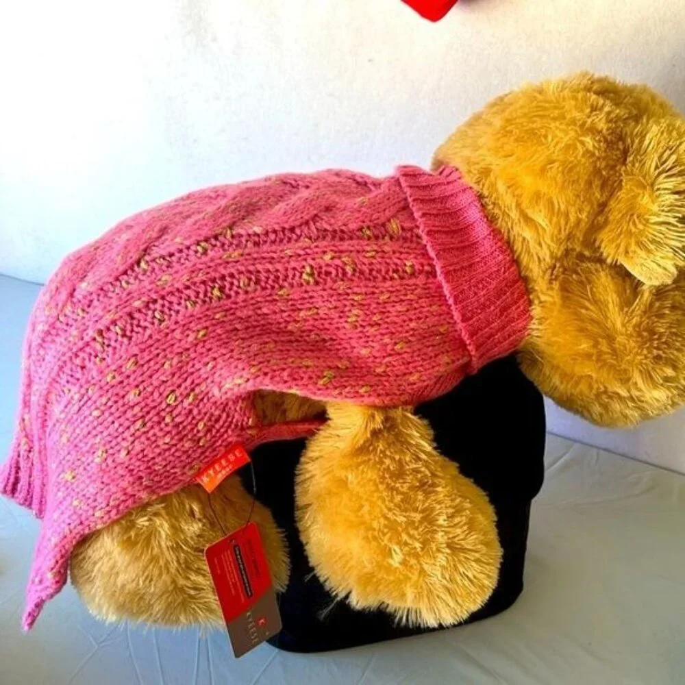 Kyeese Dog Sweater Pink Small dogs Sweater pet Coat Size Large - Picture 2 of 9
